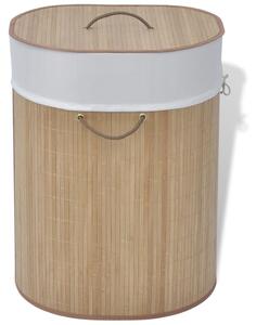 Bamboo Laundry Bin Oval Natural