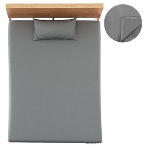 Bed Sheets 2 pcs Polyester Fleece 150x200 cm Grey