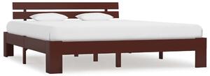 Bed Frame without Mattress Dark Brown Solid Pine Wood 160x200 cm