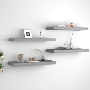 Floating Wall Shelves 4 pcs Grey 60x23.5x3.8 cm MDF