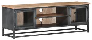 TV Cabinet Grey 120x30x40 cm Solid Acacia Wood and Steel