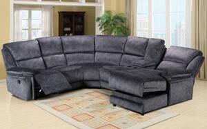 Brooklyn Reclining Corner Group Sofa 2+C+2 With Chaise Charcoal Grey Real Fabric In Stock