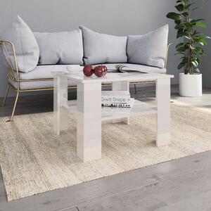 Coffee Table High Gloss White 60x60x42 cm Engineered Wood