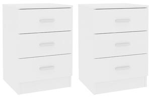 Bedside Cabinets 2 pcs White 38x35x56 cm Engineered Wood