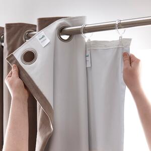 Blackout Eyelet Curtain Linings White and Brown