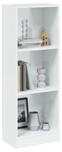 3-Tier Book Cabinet High Gloss White 40x24x109 cm Engineered Wood