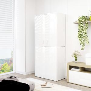 Shoe Cabinet High Gloss White 80x39x178 cm Engineered Wood