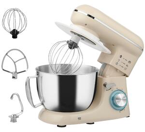 HOMCOM 1300W Kitchen Stand Mixer, with Accessories - Beige