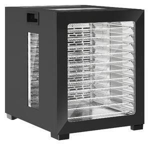 HOMCOM Food Dehydrator with 12 Stainless Steel Tray, 850W Food Dryer Machine with LED Touch Panel, 40-70℃ Adjustable Temperature, 48H Timer for Drying Fruit, Meat, Vegetable, Jerky, Pet Treat, Black