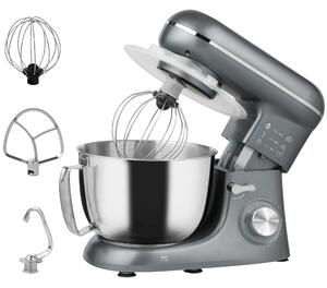 HOMCOM 1300W Kitchen Stand Mixer, with Accessories - Silver