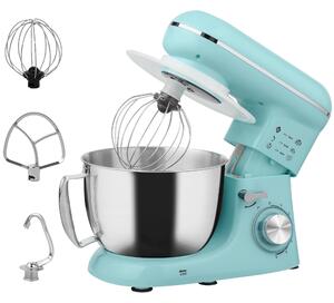 HOMCOM 1300W Kitchen Stand Mixer with Dough Hook, Whisk and Beater, 4.5L Bowl, Blue Aosom UK