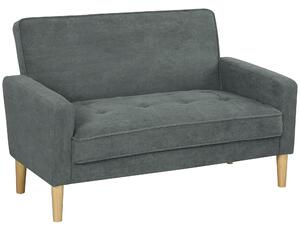 HOMCOM Two-Seater Velvet-Feel Sofa - Grey