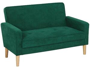 HOMCOM Two-Seater Velvet-Feel Sofa - Green