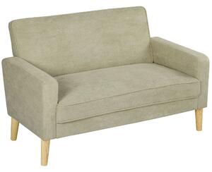 HOMCOM Two-Seater Velvet-Feel Sofa - Beige