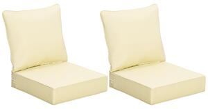 Outsunny 4 Pieces Outdoor Seat and Back Cushion Set Patio Deep Seating Chair Replacement Cushion, Beige