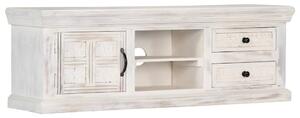 TV Cabinet White 120x30x40 cm Solid Mango Wood