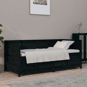 Day Bed without Mattress Black 100x200 cm Solid Wood Pine