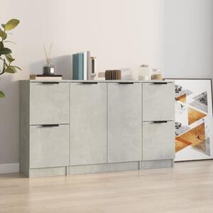 Sideboards 3 pcs Concrete Grey Engineered Wood