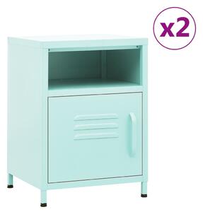 Nightstands 2 pcs Mint 35x35x51 cm Steel