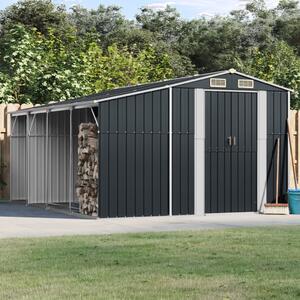 Garden Shed Anthracite 277x365.5x179 cm Galvanised Steel