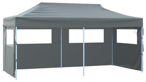 Professional Folding Party Tent with 4 Sidewalls 3x6 m Steel Anthracite