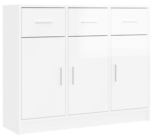 Sideboard High Gloss White 91x28x75 cm Engineered Wood