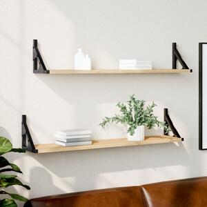 Wall Shelves 2 pcs Sonoma Oak 80x15x15.5 cm Engineered wood