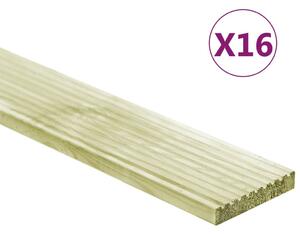 Decking Boards 16 pcs 2.32 m² 1m Impregnated Solid Wood Pine