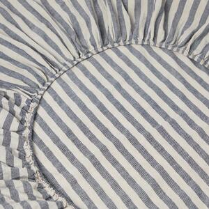Atlantic Pembroke Stripe Linen Blend Fitted Sheet | Single | Piglet in Bed
