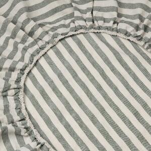 Fern Pembroke Stripe Linen Blend Fitted Sheet | Single | Piglet in Bed