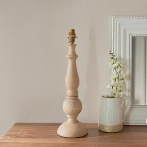 Endon 111365 Hidcote Natural Wood Table Lamp Base With Aged Brass Detail