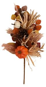 Set of 2 Artificial Pumpkin & Pinecone Stem Orange