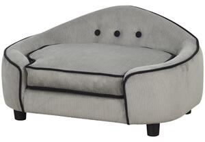 PawHut Pet Sofa Dog Bed Couch Cat Kitten Sponge Removable Cushion Lounge Grey 66.5 x 45 x 35.5 cm