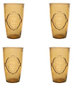 Dexam Set of 4 Sintra Recycled Glass Tumblers Ochre