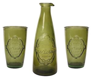 Dexam Sintra Recycled Glass Caraffe and 2 Tumbler Set Green