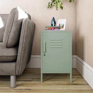 Marina Metal End Table With 1 Door In Pale Green