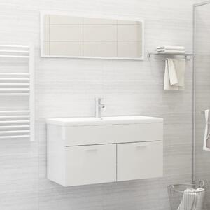 Banff High Gloss 2 Piece Bathroom Furniture Set In White