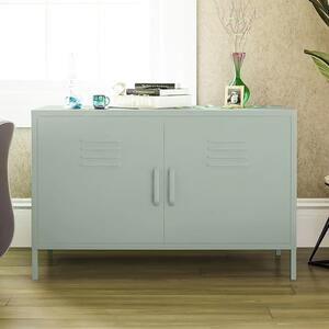 Marina Metal Sideboard With 2 Doors In Pale Green