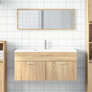 Bastrop Wooden Bathroom Cabinet With Mirror In Sonoma Oak