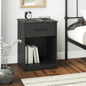 Barrie Wooden Bedside Cabinet With 1 Drawer In Black Oak