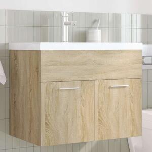 Breccia Wooden 60cm Vanity Unit With Faucet In Sonoma Oak