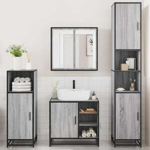 Bemidji Wooden 4 Piece Bathroom Furniture Set In Grey Sonoma