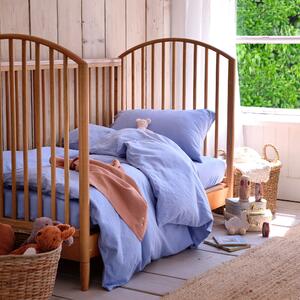 Celeste Blue Kids Linen Blend Bedding Set | Single | Piglet in Bed