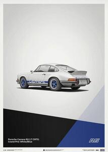 Art Print Porsche 911 RS - White - Limited Poster, Automobilist