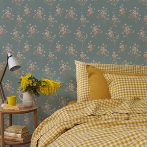 Laurel Green Daisy Bouquet Wallpaper | Default | Piglet in Bed