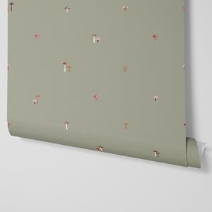 Lichen Green Mushrooms Wallpaper | Default | Piglet in Bed