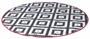Bo-Camp Outdoor Rug Chill mat Falconwood 2 m Round Black and White