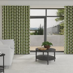 Orla Kiely Owl Made to Measure Wave Curtain + FREE Track Chalky Green