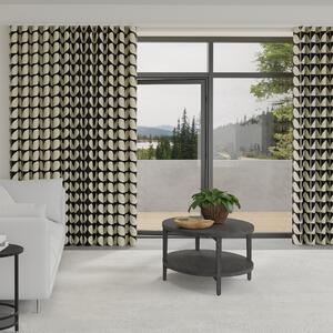 Orla Kiely Jumbo Solid Stem Made to Measure Wave Curtain + FREE Track Black
