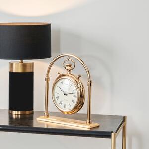 Antique Brass & Glass Carriage Clock Gold